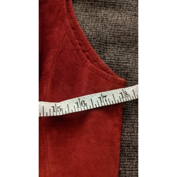 Lisa International 100 Percent Suede Red Vest with Metal Embellishment, Small - Picture 9 of 11